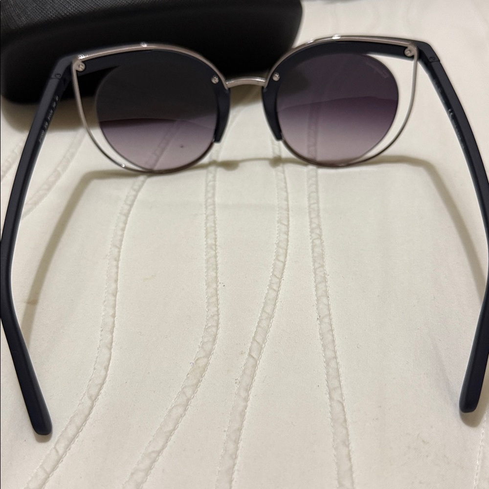 Salvatore Ferragamo Black and Silver Sunglasses with Case - Picture 3 of 4